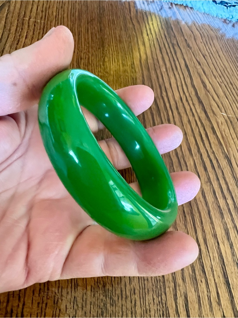 Classic Green Jade Bangle Bracelet for Women